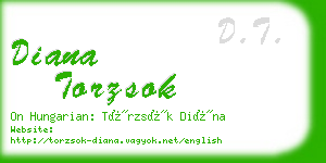 diana torzsok business card